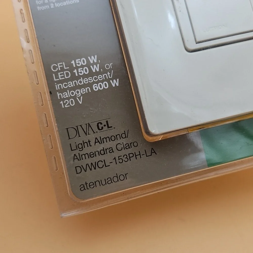 LUTRON CL DIMMER LIGHT ALMOND SINGLE POLE OR 3-WAY DVWCL-153PH-LA NEW & SEALED